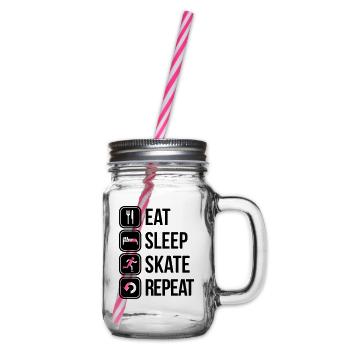 skate - Glass jar with handle and screw cap - clear - Right
