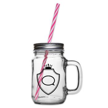 Speech bubble Coat of Arms Communication - Glass jar with handle and screw cap - clear - Right