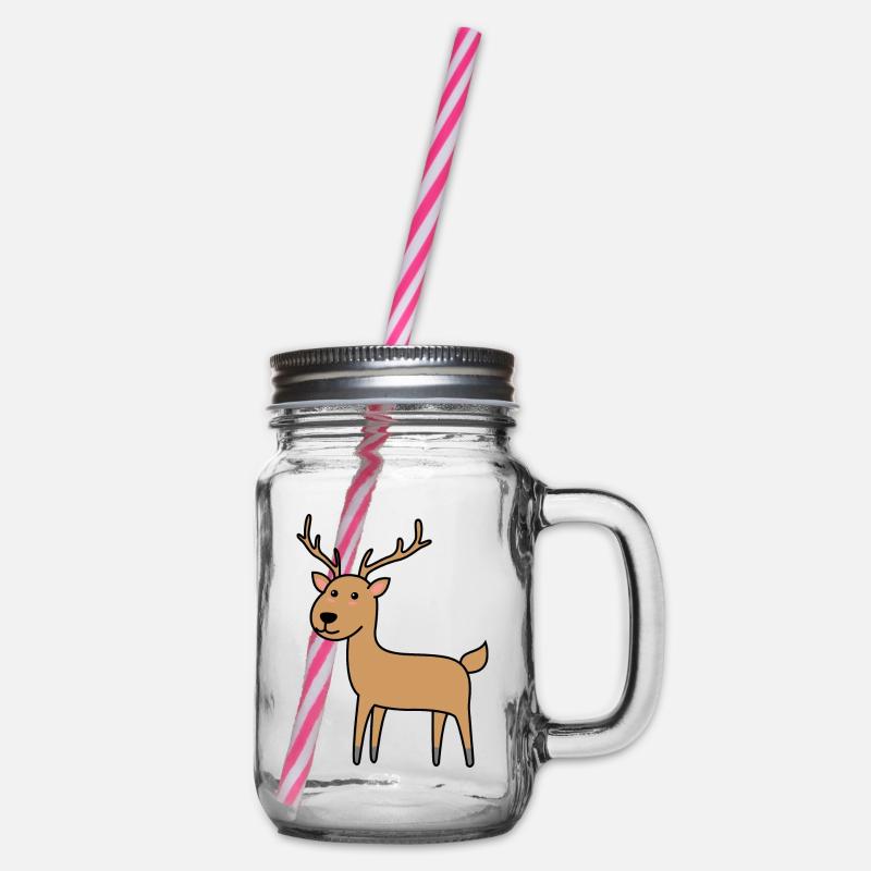 Hirsch Comic Tier - Henkelglas mit Schraubdeckel - Klar