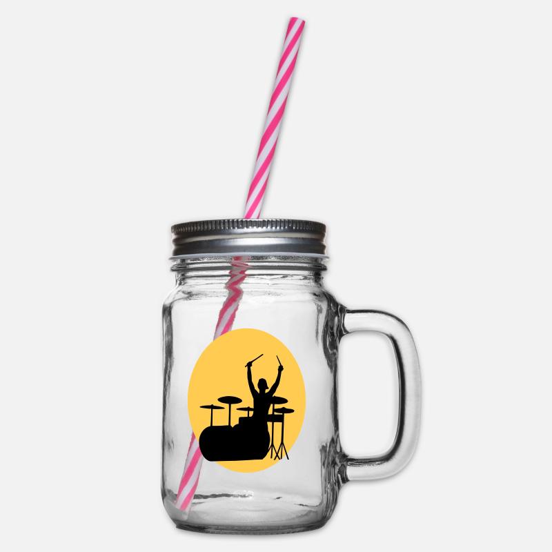 Schlagzeuger - Henkelglas mit Schraubdeckel - Klar