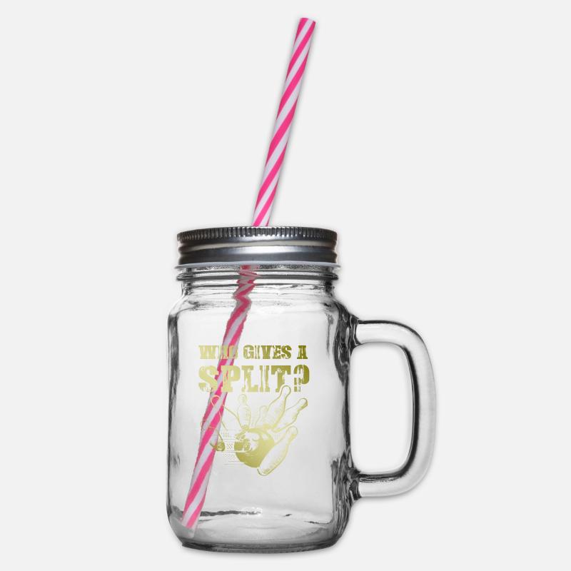 Bowling Split - Glass jar with handle and screw cap - clear