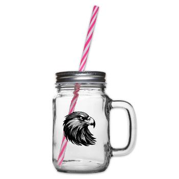Eagle Head Portrait Animal - Glass jar with handle and screw cap - clear - Right