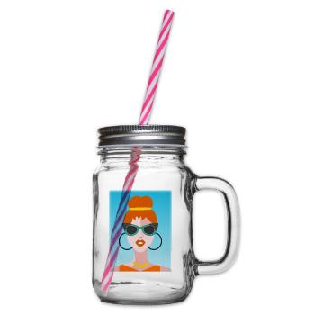 EHEFRAU. TOCHTER. JUGENDLICHER. FRAUENTAG - Henkelglas mit Schraubdeckel - Klar - Rechts