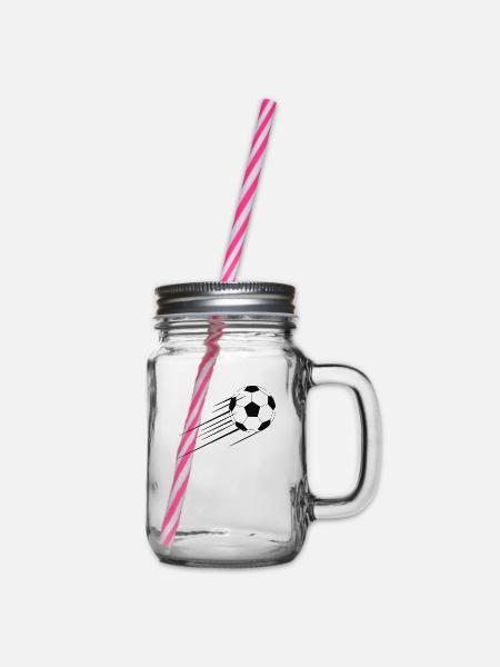 Fussball - Henkelglas mit Schraubdeckel - Klar