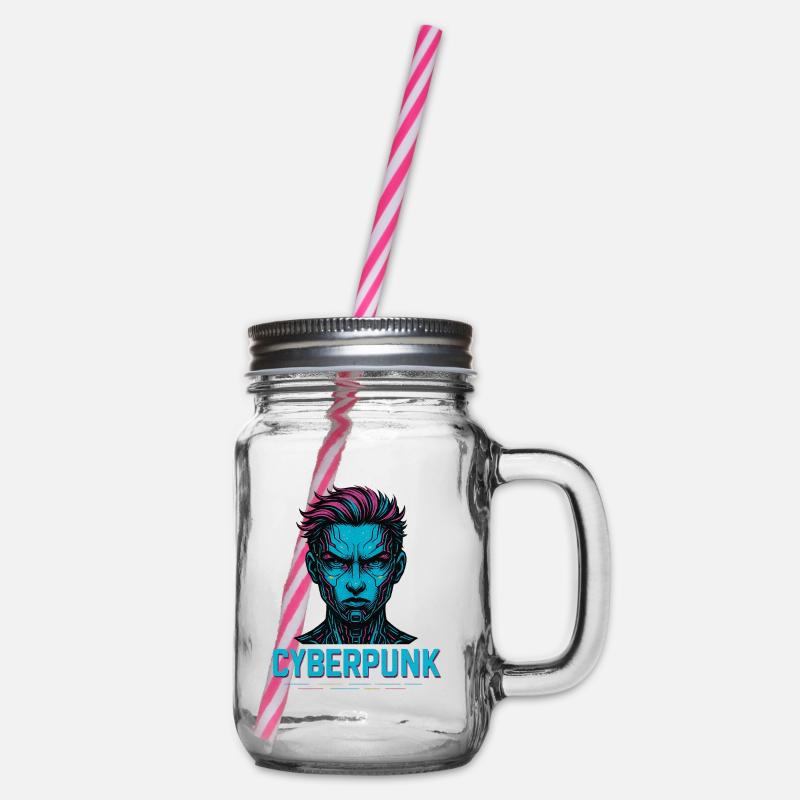 Conception d’avatar numérique cyberpunk - Bocal à boisson - transparent