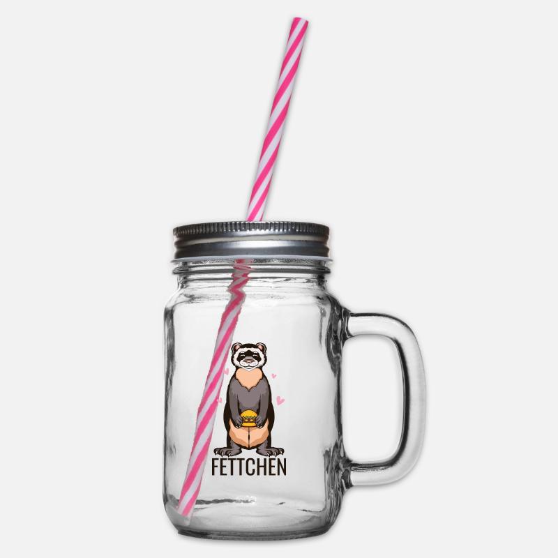 Frettchen ferret - Henkelglas mit Schraubdeckel - Klar