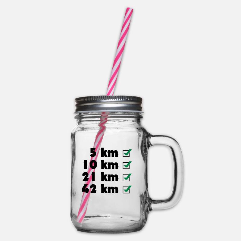 Marathon Checklist - Henkelglas mit Schraubdeckel - Klar