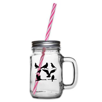 birds - Glass jar with handle and screw cap - clear - Right