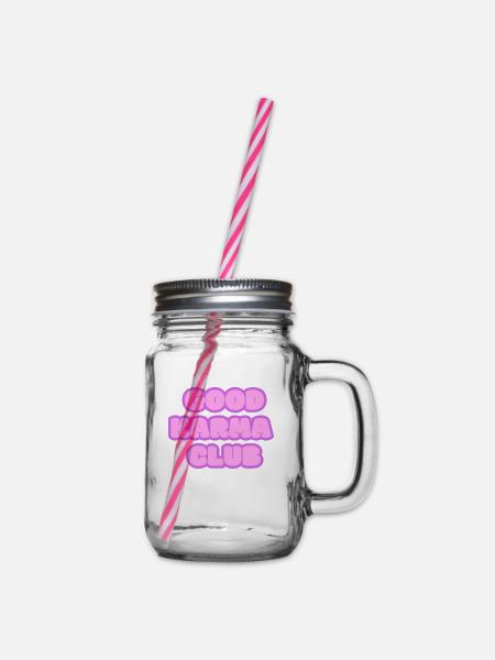 good karma club - Henkelglas mit Schraubdeckel - Klar