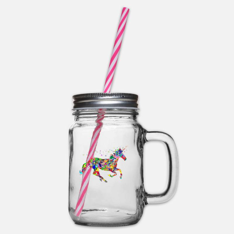 Licorne en couleur - Bocal à boisson - transparent