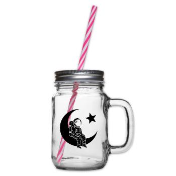Mann des Mondes - Türkischer Astronaut Design - Henkelglas mit Schraubdeckel - Klar - Rechts