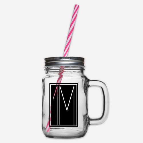 1M/One MVMNT Logo schwarz - Henkelglas mit Schraubdeckel