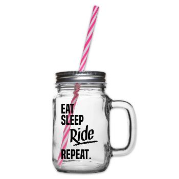 EAT SLEEP RIDE - Henkelglas mit Schraubdeckel - Klar - Rechts