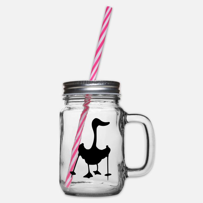 Nordic Walking Mallard Silhoutte drôle de cadeau - Bocal à boisson - transparent