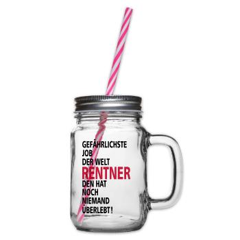 rentner - Henkelglas mit Schraubdeckel - Klar - Rechts
