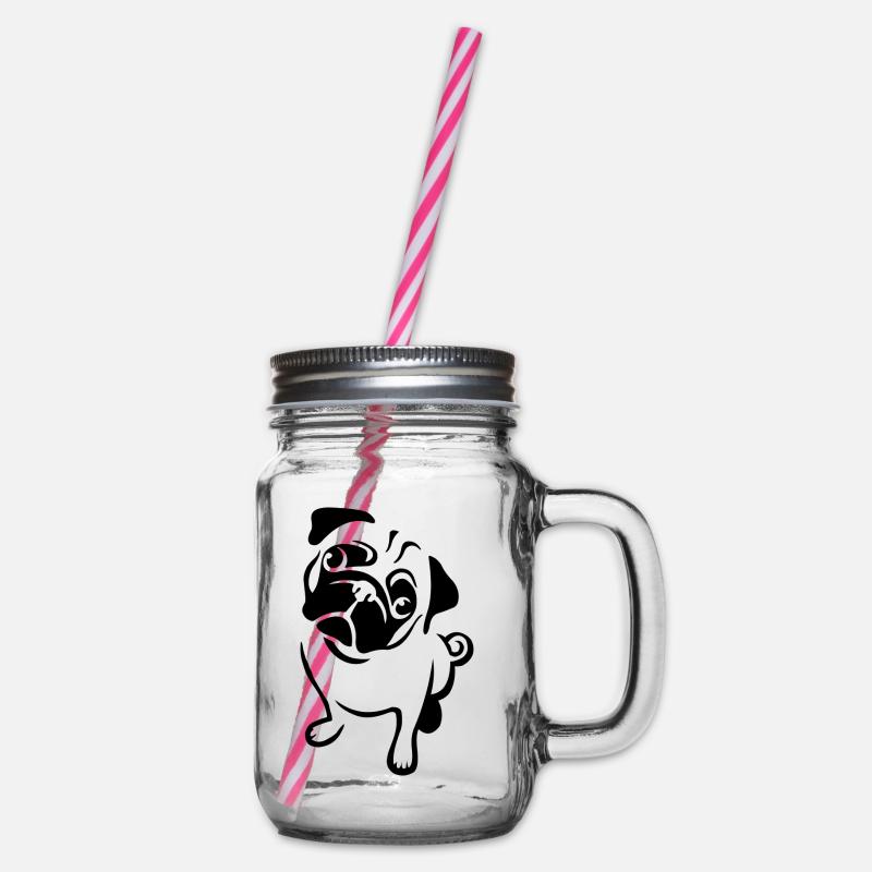 Mops - Henkelglas mit Schraubdeckel - Klar