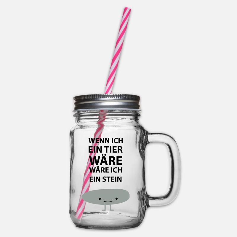 Sei ein Stein! - Henkelglas mit Schraubdeckel - Klar