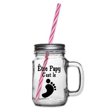 Être Papy c'est le pied ! - Bocal à boisson - transparent - Droite