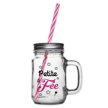 Fée / Fille / Princesse / Reine / Naissance / Bébé - Glass jar with handle and screw cap - clear - Right