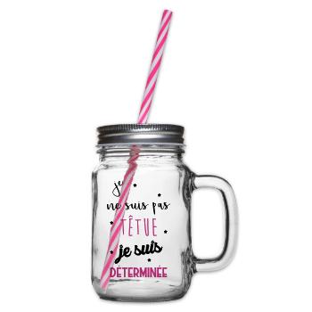 Je ne suis pas têtue... Drôle Déterminée Caractère - Bocal à boisson - transparent - Droite