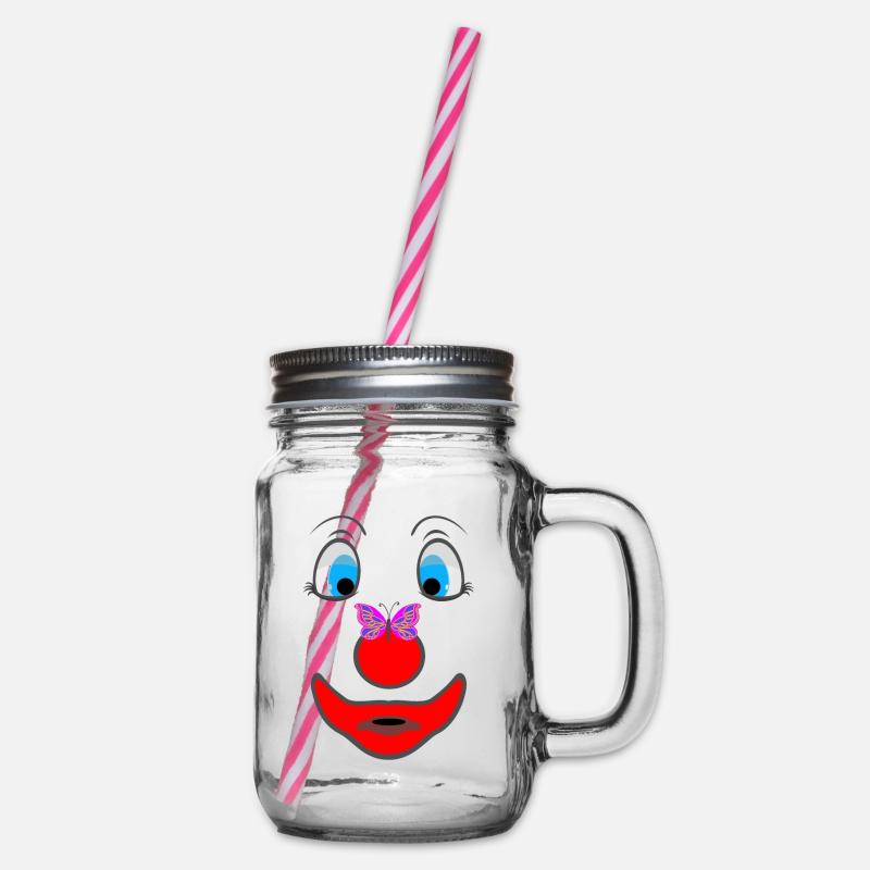 BD clown avec papillon - Bocal à boisson - transparent