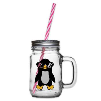 Sunglasses Penguin cool design - Glass jar with handle and screw cap - clear - Right