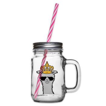König Lama Sonnenbrille cool - Henkelglas mit Schraubdeckel - Klar - Rechts