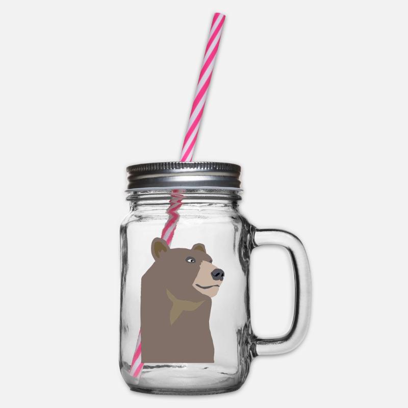 Just Bear - Glass jar with handle and screw cap - clear