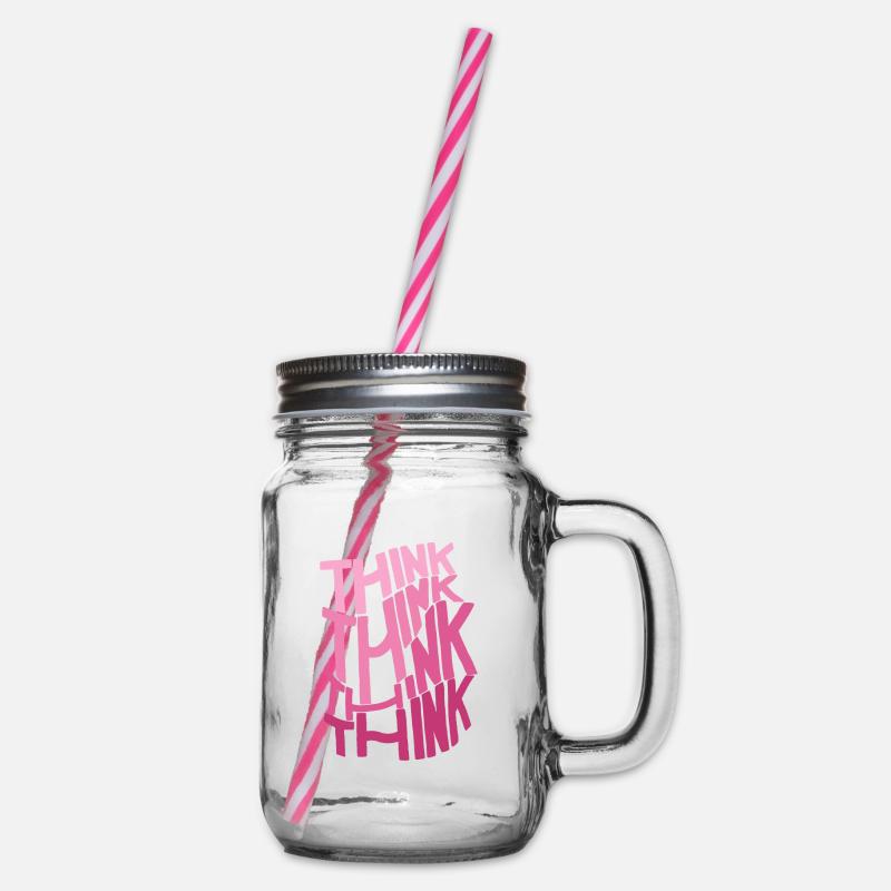 THINKPINK - Henkelglas mit Schraubdeckel - Klar