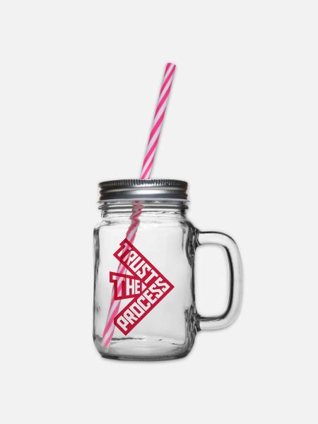 trust the process Zitat - Henkelglas mit Schraubdeckel - Klar