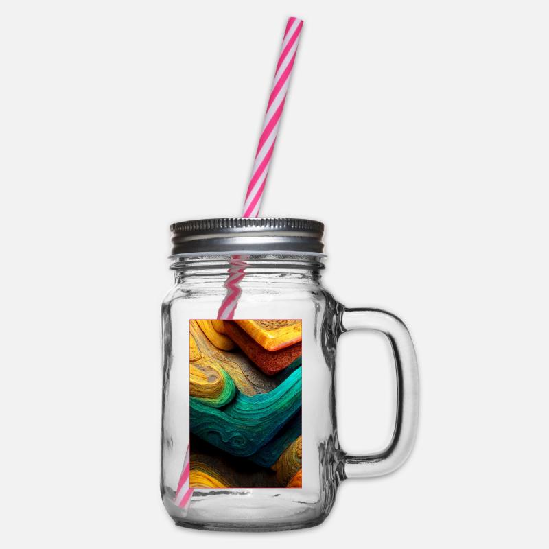 Abstract 3D Surface Background - Henkelglas mit Schraubdeckel - Klar