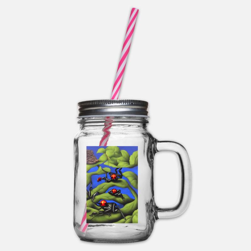 Grenouilles sur plante - Bocal à boisson - transparent