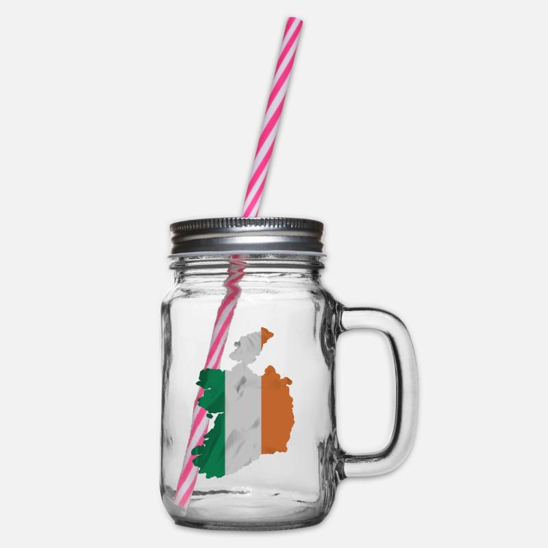Drapeau de l’Irlande en forme de pays - Bocal à boisson - transparent