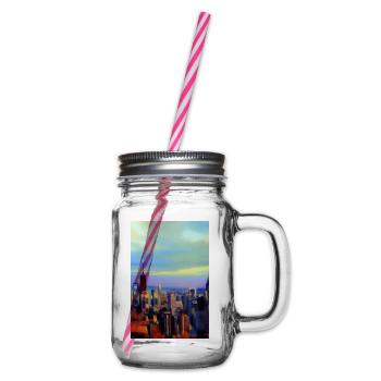 New York City Skyline - Glass jar with handle and screw cap - clear - Right