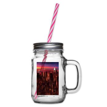 New York City Skyline - Henkelglas mit Schraubdeckel - Klar - Rechts