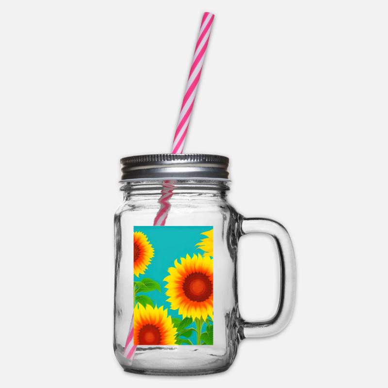 Sonnenblumen - Henkelglas mit Schraubdeckel - Klar