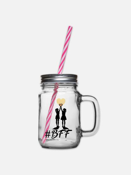 BFF best friends forever - Henkelglas mit Schraubdeckel - Klar