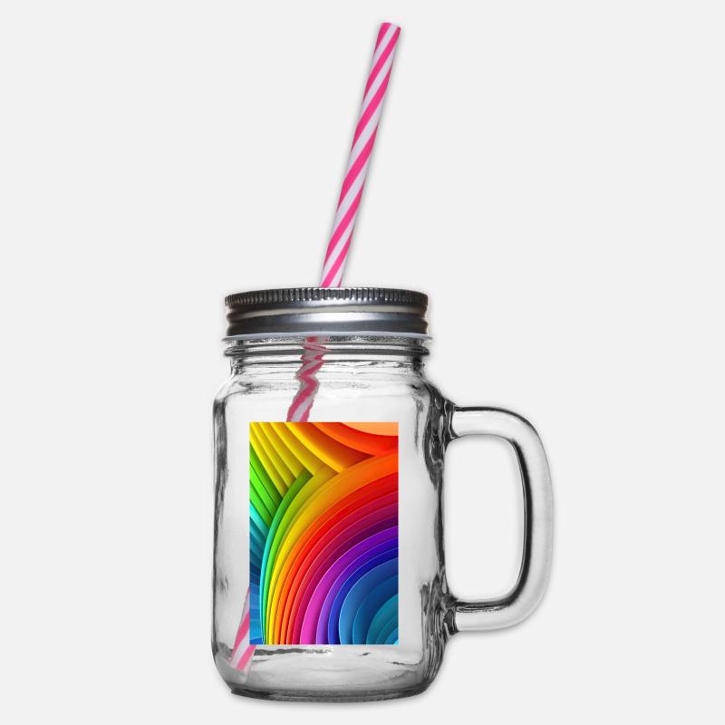 Rainbow Reverie: Impression colorée LGTBQ + Pattern Art - Bocal à boisson - transparent
