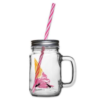 Ice cream with ants - Glass jar with handle and screw cap - clear - Right