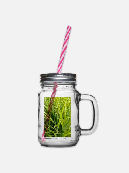 Grasduft Nahaufnahme - Henkelglas mit Schraubdeckel - Klar