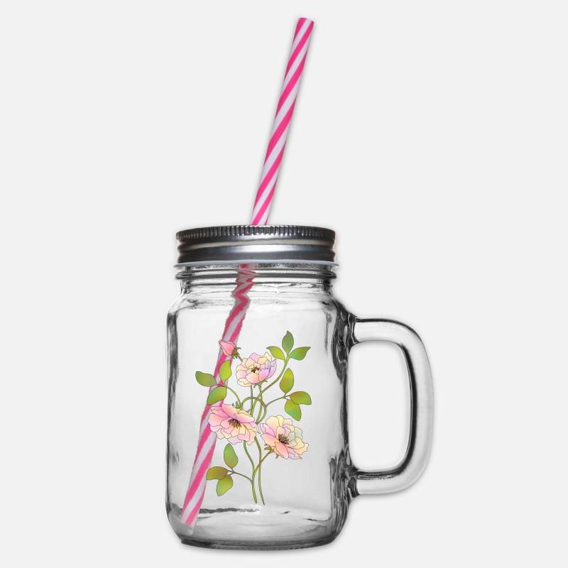 Blume - Henkelglas mit Schraubdeckel - Klar