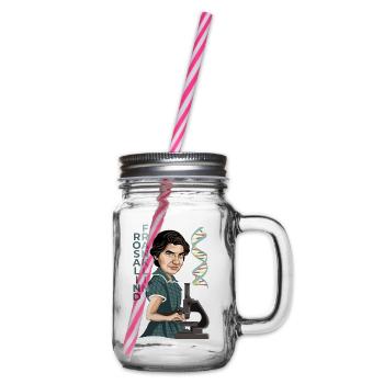 Rosalind Franklin - Henkelglas mit Schraubdeckel - Klar - Rechts