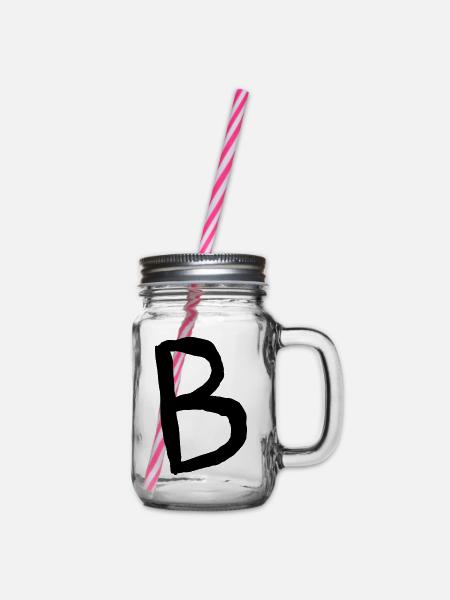 Buchstaben B - Henkelglas mit Schraubdeckel - Klar