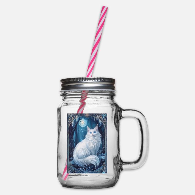 Cloudtail Cloud Tail Beau chat blanc hiver - Bocal à boisson - transparent