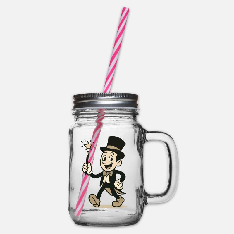 zauberer comic - Henkelglas mit Schraubdeckel - Klar