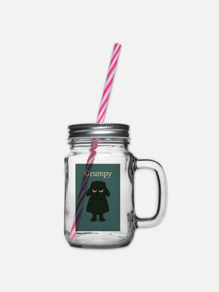 Grumpy - Henkelglas mit Schraubdeckel - Klar