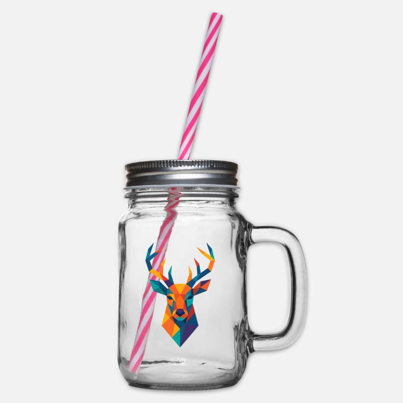 Tête de cerf | Impression de cerf / Impression / Design - Bocal à boisson - transparent
