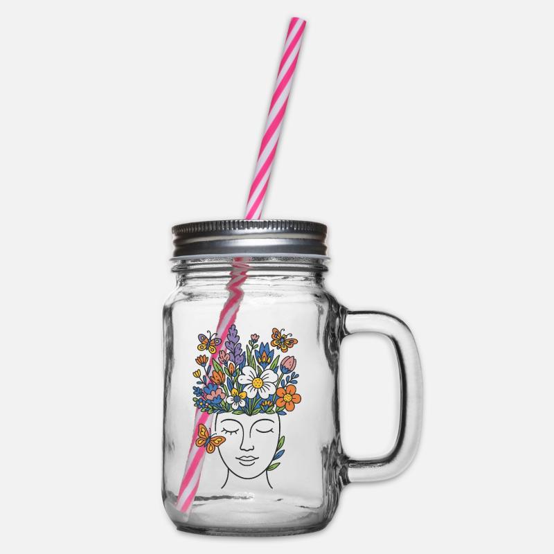 Couronne de fleurs en fleurs de tête - Bocal à boisson - transparent