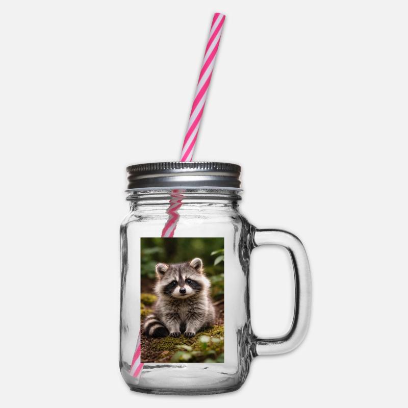 Petit raton laveur dans la forêt - Bocal à boisson - transparent