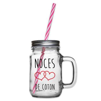 Cotton Wedding 1 Year Wedding - Glass jar with handle and screw cap - clear - Right